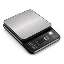 Digital Kitchen Scale Waterproof with LCD Display 10 kg / 0.1 g, Stainless Steel, Black-Silver, for Baking and Weighing Food 1