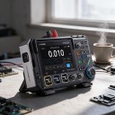 Digital oscilloskop 3i1 med multimeter och signalgenerator, tvåkanals 100 MHz, 4,3" pekskärm, svart, för elektronik och service 4