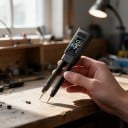Digital pincet LCR meter 2i1 og ESR tester med Kelvin-klemmer, 100 kHz, 1,47" skærm, USB-C, sort, til SMD og udgangskomponenter 4
