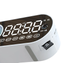 Digital vækkeur med Bluetooth-højttaler 5.0 RGB LED-belysning spejldisplay FM-radio USB TF TWS 3D-lyd 800mAh soveværelse kontor 3
