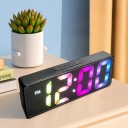 Digital vækkeur med farvedisplay 15,8 x 5,9 x 2,5 cm Type-C strømforsyning Dobbelt vækkeur Temperaturdisplay Dato Nattilstand Søvnfunktion 1