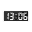 Digital vækkeur med stemmestyring 17 cm LED-display Spejloverflade 5 lysstyrkeniveauer USB-strømforsyning 12/24 timer Forstyr ikke-tilstand 5