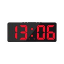 Digital vækkeur med stemmestyring 17 cm LED-display Spejloverflade 5 lysstyrkeniveauer USB-strømforsyning 12/24 timer Forstyr ikke-tilstand 6