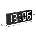 Digital vækkeur med stemmestyring 17 cm LED-display Spejloverflade 5 lysstyrkeniveauer USB-strømforsyning 12/24 timer Forstyr ikke-tilstand 2