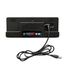 Digital vækkeur med stemmestyring 17 cm LED-display Spejloverflade 5 lysstyrkeniveauer USB-strømforsyning 12/24 timer Forstyr ikke-tilstand 4