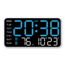 Digital vækkeur til bord og væg Stemmeopvågning Termometer Dato Ugedag To alarmer USB-drevet 21,5 x 11 x 3 cm 3