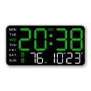 Digital vækkeur til bord og væg Stemmeopvågning Termometer Dato Ugedag To alarmer USB-drevet 21,5 x 11 x 3 cm 4