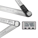 Digital vinkelmåler og lineal 2-i-1 med LED-display Præcis måling af vinkler og længder 21,8 x 3,5 cm Måleværktøj CR2032-batteri 2