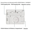 Digitale Mini-Uhr mit Thermometer und Hygrometer 9,3 x 7,3 x 1,5 cm Alarm Magnetrückseite 12/24h Format Datum Uhrzeit Temperatur Luftfeuchtigkeit 4