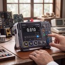 Digitale oscilloscoop 3-in-1 met multimeter en signaalgenerator, twee-kanaals 100 MHz, 4,3" touchscreen, zwart, voor elektronica en service 6