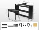 Digitale Piano SucceBuy 886 met Kruk Gewogen Klavier 88 Toetsen 200 Ritmes 200 Tonen Bluetooth MIDI Drie Pedalen 1317x320x785 mm 2