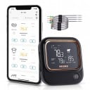 Digitale vleesthermometer voor vlees en grillen met 4 sondes, Wi-Fi 2,4 GHz en Bluetooth, batterij 2500 mAh, roestvrijstalen sondes, zwart, voor grill 3