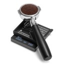 Digitale weegschaal voor espresso en koffie met timer, nauwkeurigheid 0,1 g, draagvermogen 2 kg, LED-display, thermische isolatiedeken, zwart, voor pour over 2