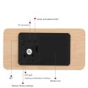 Digitaler LED-Wecker aus Holz, 3 Alarme, Stromversorgung über USB und Batterie, Thermometer, Sprachsteuerung, 3 Helligkeitsstufen, 12/24 Std., 15,5 x 7 x 4 cm 7