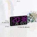 Digitaler Wecker für Tisch und Wand Sprachgesteuertes Wecken Thermometer Datum Wochentag Zwei Alarme Stromversorgung über USB 21,5 x 11 x 3 cm 2