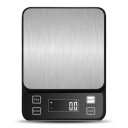 Digitális konyhai mérleg LCD kijelzővel, teljesen vízálló, 3 kg / 0,1 g, rozsdamentes acél, fekete ezüsttel, sütéshez és ételek méréséhez 2