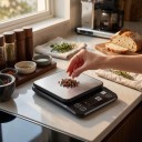 Digitális konyhai mérleg vízálló LCD kijelzővel 10 kg / 0,1 g, rozsdamentes acél, fekete-ezüst, sütéshez és ételek méréséhez 6