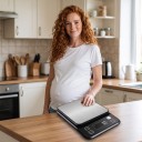 Digitális konyhai mérleg vízálló LCD kijelzővel, 5 kg / 0,1 g, rozsdamentes acél, AAA elemmel, fekete-ezüst, sütéshez és főzéshez 4