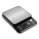 Digitální kuchyňská váha vodotěsná s LCD displejem, 5 kg / 0,1 g, nerezová ocel, na baterie AAA, černo-stříbrná, na pečení a vaření 1