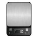 Digitální kuchyňská váha vodotěsná s LCD displejem, 5 kg / 0,1 g, nerezová ocel, na baterie AAA, černo-stříbrná, na pečení a vaření 2