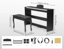 Digitální Piano SucceBuy 886 se Stoličkou Vážená Klaviatura 88 Kláves 200 Rytmů 200 Tónů Bluetooth MIDI Tři Pedály 1317x320x785 mm 2