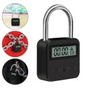 Digitálny visací časový zámok s LCD displejom 45 mm USB dobíjací čierny na uzamykanie skríň, batožiny a osobných vecí 5