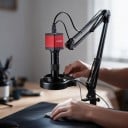 Digitalt loddemikroskop 13 MP med rød HDMI og VGA kamera IMX323 150x objektiv LED lys og ledningsarm til reparation af PCB 5