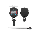 Digitalt sportsstopur med LCD-skærm Vandtæt håndholdt tidstæller 1/100 sekund vækkeur Kronometer Fitnesstimer Sport 5