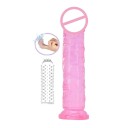 Dildo 19x4 cm com veias realistas e ventosa para prazer vaginal e anal em embalagem discreta 2