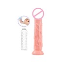 Dildo 21 x 4,5 cm con venature realistiche e ventosa + guanto per dito con rilievi per piacere vaginale e anale confezione discreta 4