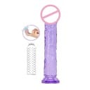 Dildo 21 x 4,5 cm z realistycznymi żyłkami i przyssawką + nakładka na palce z wypustkami do przyjemności waginalnej i analnej, dyskretne 3