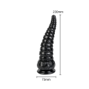 Dildo anais de massagem em borracha preta com ventosa em forma de tentáculo tamanho L 23 x 7,3 cm à prova de água fácil de limpar embalagem discreta 2