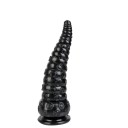 Dildo anale massaggiante in gomma nera con ventosa a forma di tentacolo taglia M 19 x 6 cm impermeabile facile da pulire confezione discreta 1