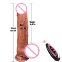 Dildo de silicone realista 22 cm com ventosa e controlo remoto para prazer intenso, material flexível, embalagem discreta 4