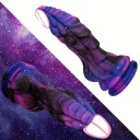 Dildo drago in silicone con rilievo marcato e ventosa resistente per stimolazione intensa, dimensioni 18x4,9 cm, imballaggio discreto 5