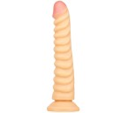 Dildo en silicone à stries 22 x 4 cm avec ventouse pour une utilisation sans mains, emballage discret pour votre confort et votre intimité. 7