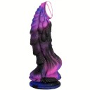 Dildo en silicone en forme de dragon avec relief prononcé et ventouse solide pour une stimulation intense, dimensions 18x4,9 cm, emballage discret 1
