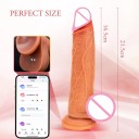 Dildo en silicone réaliste de 21 cm avec ventouse contrôlé par mobile et télécommande pour un plaisir intense, emballage discret 2