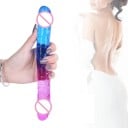 Dildo realist cu două fețe, colorat din cauciuc, mărimea S pentru femei și cupluri, design flexibil, rezistent la apă, pentru o plăcere intensă 7