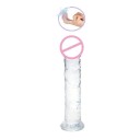 Dildo realista 16x3 cm com veios pronunciados e ventosa + capa para o dedo com saliências para prazer vaginal e anal em embalagem discreta 5