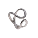 Dimensione universale regolabile Anello aperto da donna Acciaio inossidabile Stile minimalista moderno Design astratto Gioiello elegante 2