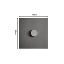 Dimmer de pared con control rotativo, diseño EU, 110–240 V, panel 86 × 90 mm, metal de acero inoxidable, gris, para regulación de iluminación 2
