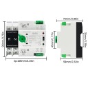 DIN barra ATS 2P AC 230 V 125 A 143 x 96 mm Interruptor automático de alimentação para sistemas FV domésticos Fonte ininterrupta 2