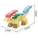 Dinosaurier 2,7 x 9,1 x 4,2 cm Mini 3D Baukasten 36 Teile Mikro Bausteine Kreativer Konstruktor für Kinder Kleines Modell aus Bausteinen zum Zusammenbauen 2