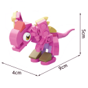 Dinosaurier 4 x 9 x 5 cm Mini 3D Baukasten 35 Teile Mikro Bauklötze Kreativer Konstruktor für Kinder Kleines Modell aus Bausteinen Faltbares Dinosaurier-Spielzeug 2