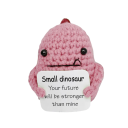 Dinosauro all'uncinetto per energia positiva Talismano fatto a mano con scritta Decorazione originale per la stanza Regalo carino per gioia 2
