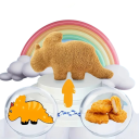 Dinosaurus Triceratops en peluche Jouet mignon en forme de nuggets de poulet Peluche douce pour enfants et collectionneurs 2