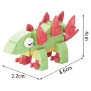 Dinossauro pré-histórico dobrável 2,2 x 8,6 x 4 cm Mini construção 3D 43 peças Blocos micro modelo para crianças a partir dos 9 anos Brinquedo 2