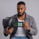 Dioptric Magnifier for Welding Helmet 3.5 Dioptres Size 11 x 5.5 cm Thickness 3 mm Glass Black Frame For Precise Welding 3