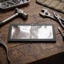 Dioptrische Lupe für Schweißhelme 1,5 Dioptrien Größe 11 x 5,5 cm Dicke 3 mm Glas Schwarzer Rahmen Für präzises Schweißen 3